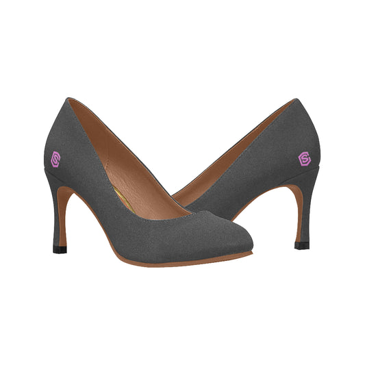 MAROON Women's High Heels pink logo Women's High Heels (Model 048)