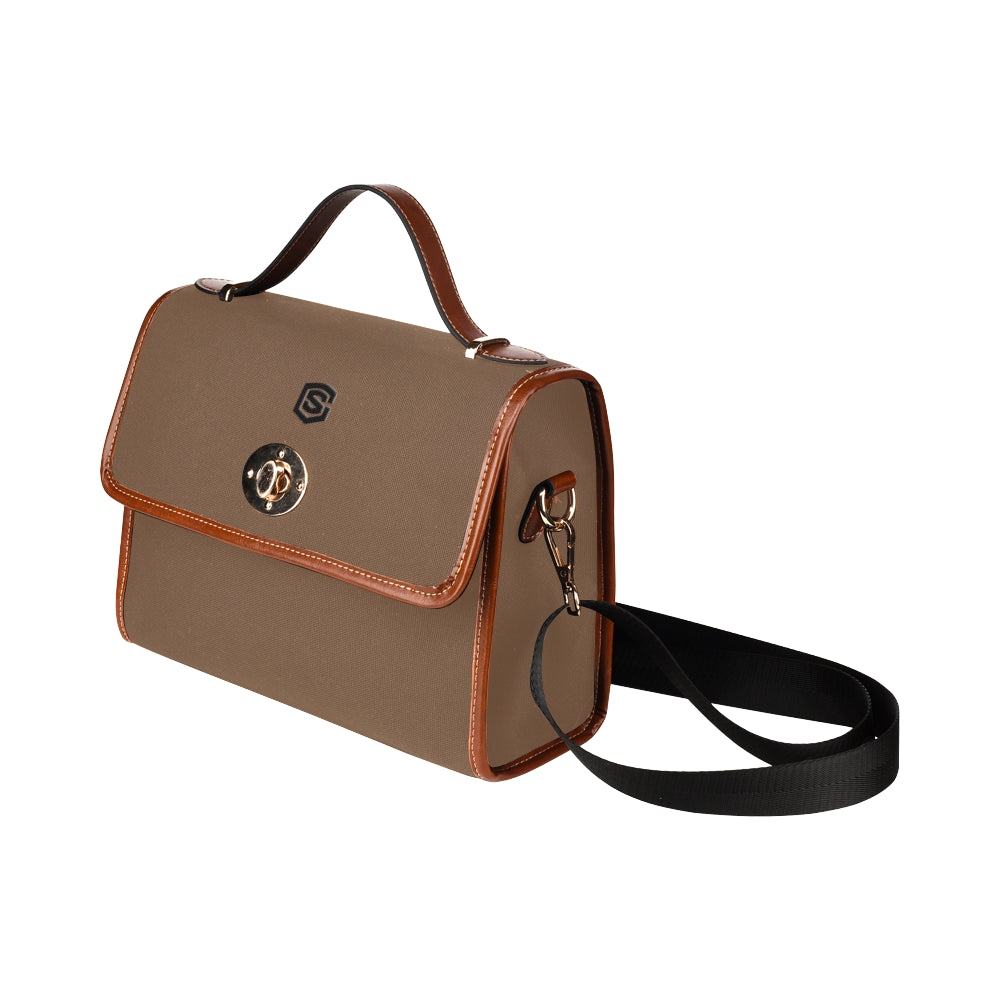 DARK ORANGE WATERPROOF CANVAS BAG black logo Waterproof Canvas Bag/All Over Print (Model 1641)
