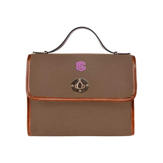 DARK ORANGE WATERPROOF CANVAS BAG PINK logo Waterproof Canvas Bag/All Over Print (Model 1641)