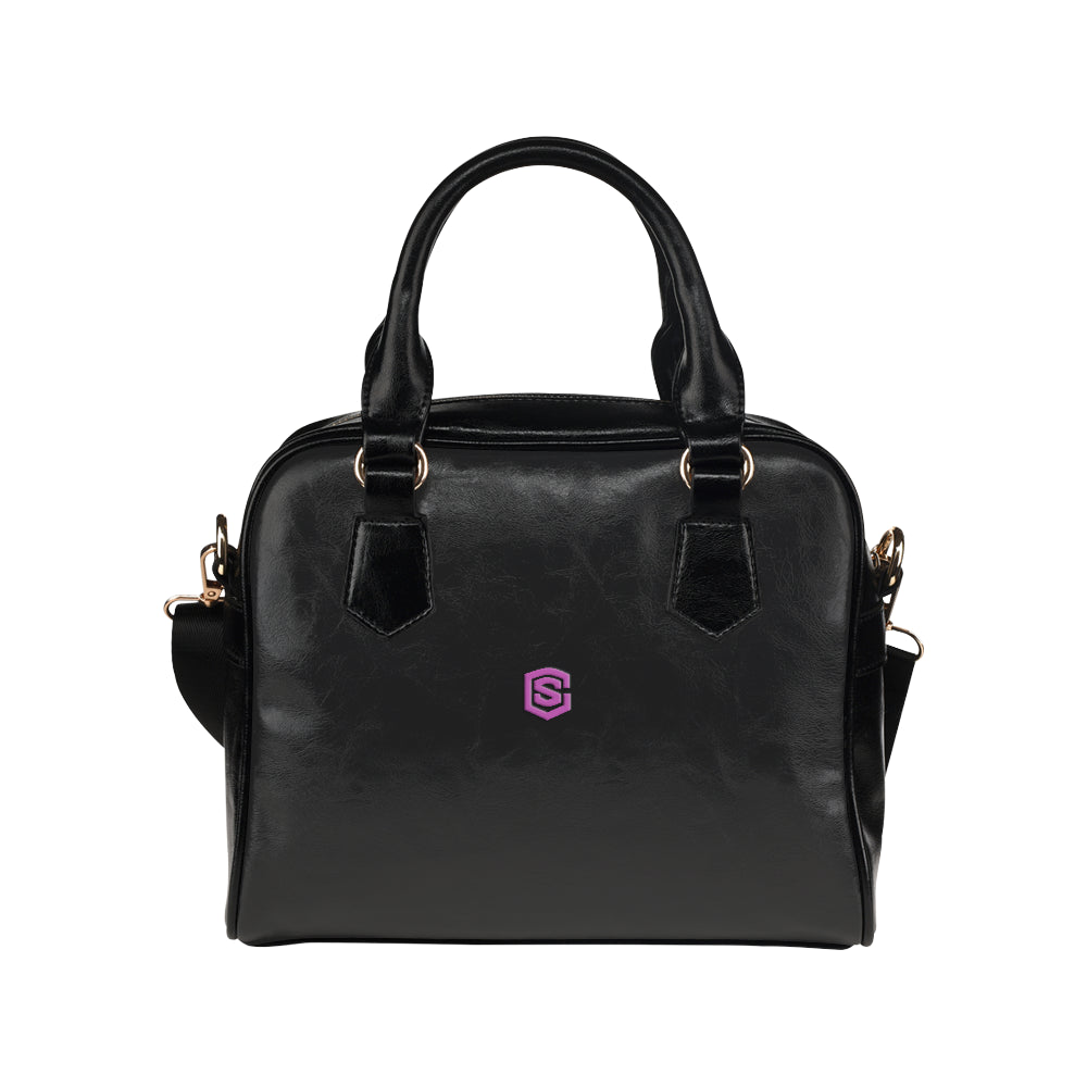 BLACK Shoulder Handbag pink logo Shoulder Handbag (Model 1634)