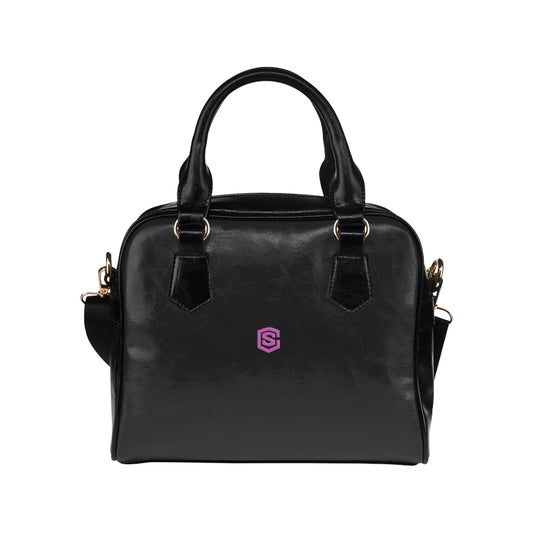 BLACK Shoulder Handbag pink logo Shoulder Handbag (Model 1634)
