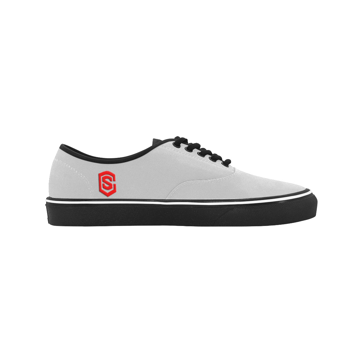 red logo Classic Men's Canvas Low Top Shoes/Large (Model E001-4)