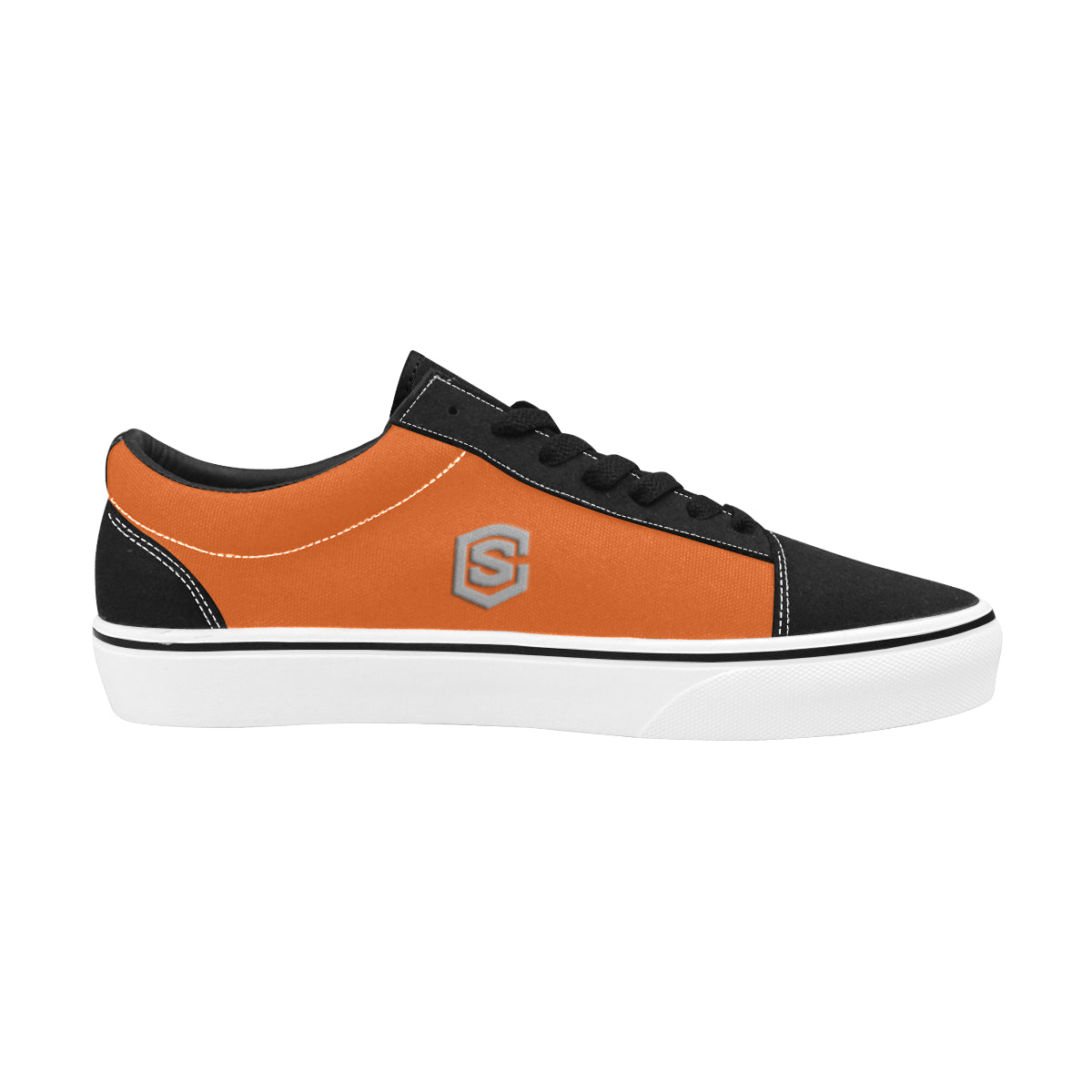 silver logo Men's Low Top Skateboarding Shoes (Model E001-2)
