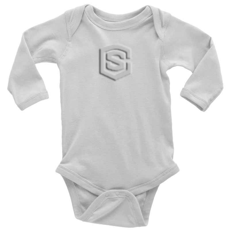 Long Sleeve Baby Bodysuit WITH SILVER LOGO