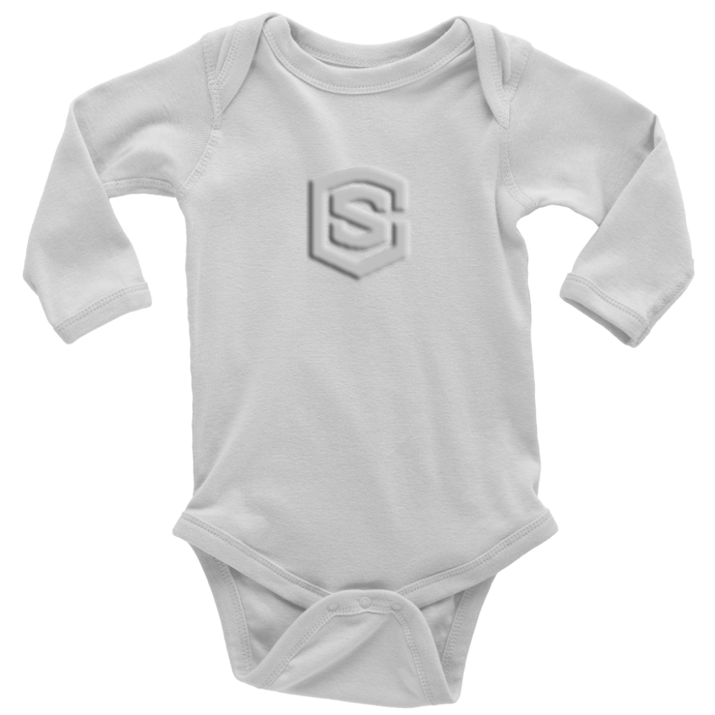 Long Sleeve Baby Bodysuit WITH SILIVER LOGO