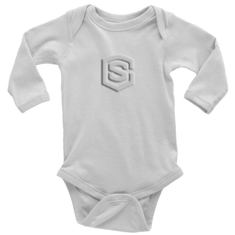 Long Sleeve Baby Bodysuit WITH SILIVER LOGO