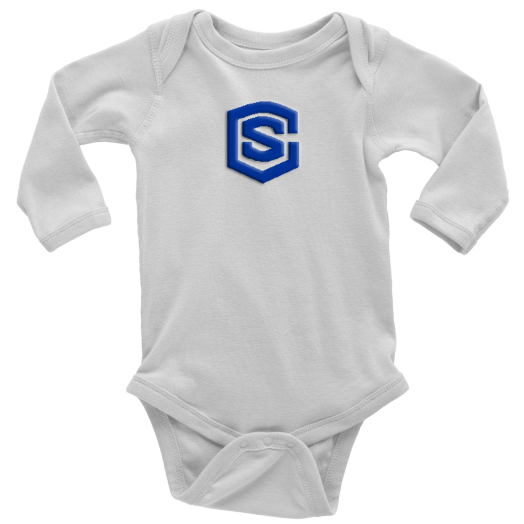 Long Sleeve Baby Bodysuit WITH BLUE LOGO