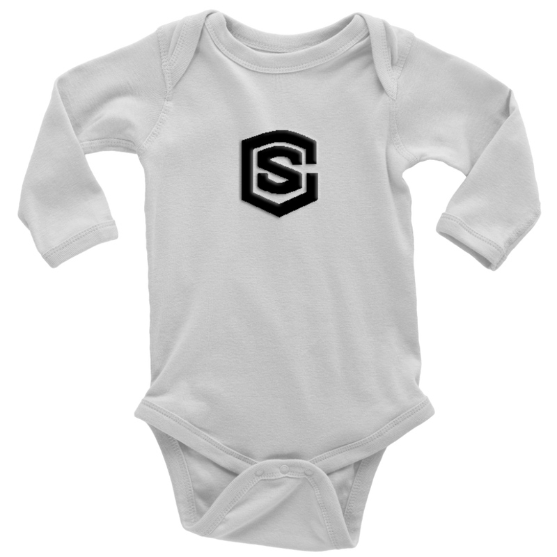 Long Sleeve Baby Bodysuit WITH BLACK LOGO