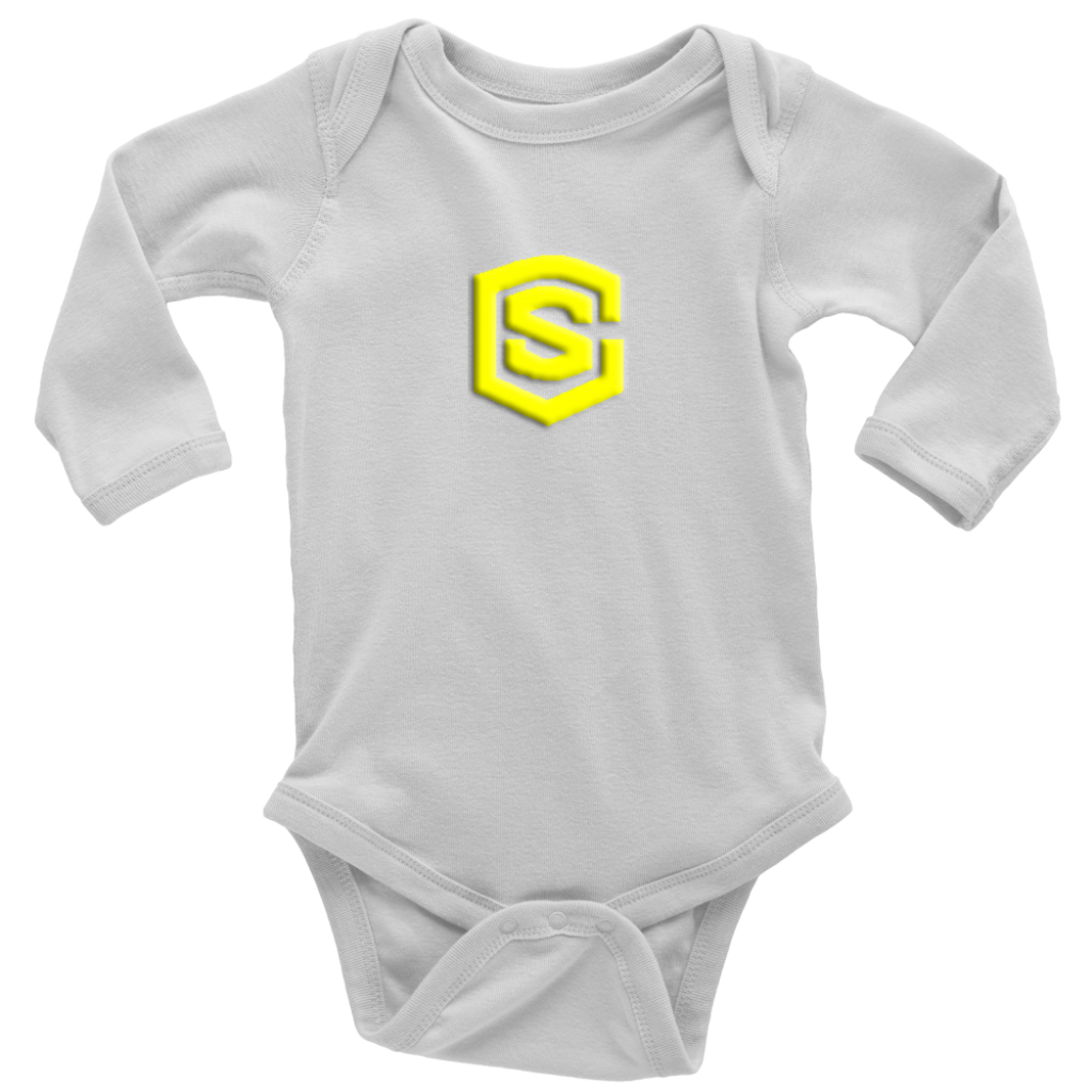 Long Sleeve Baby Bodysuit WITH YELLOW LOGO
