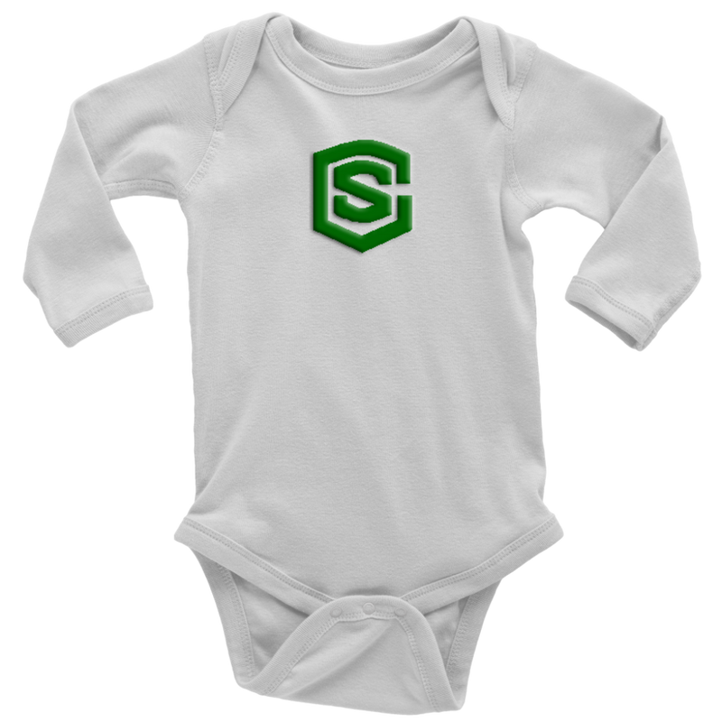 Long Sleeve Baby Bodysuit WITH GREEN LOGO