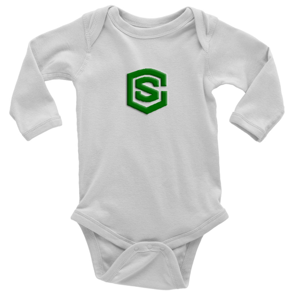 Long Sleeve Baby Bodysuit WITH GREEN LOGO