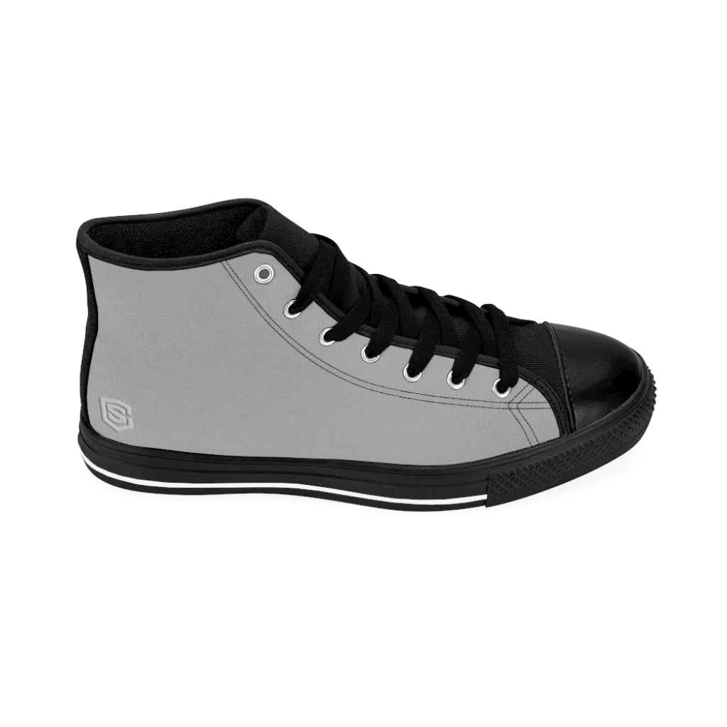 grey Women's High-top Sneakers Silver logo