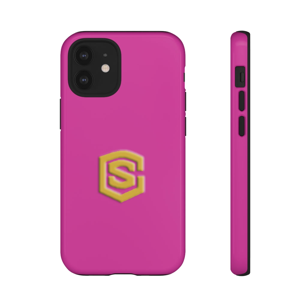 Pink Tough Cases Gold Logo