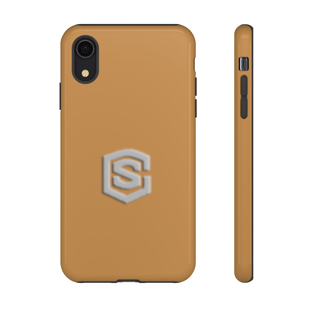 Brown Tough Cases Silver Logo