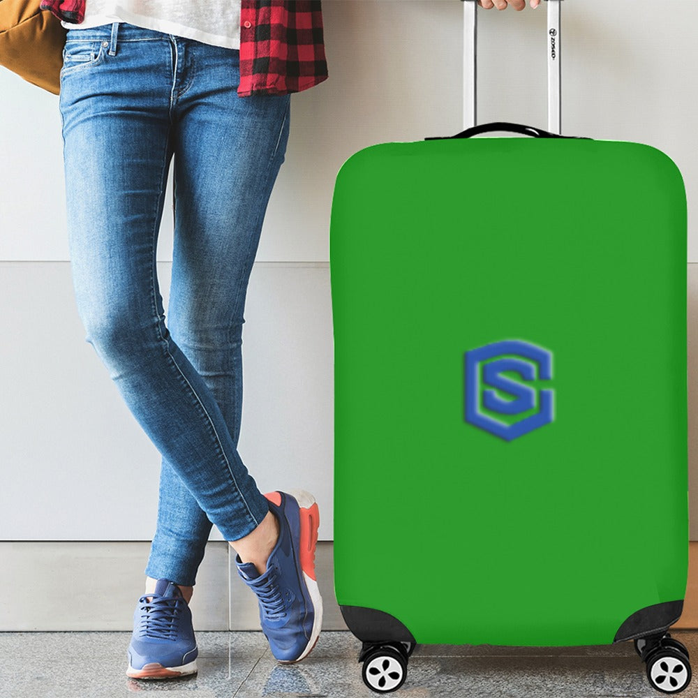 GREEN LUGGAGE COVER WITH BLUE LOGO Luggage Cover (Large Size) (26"-28")