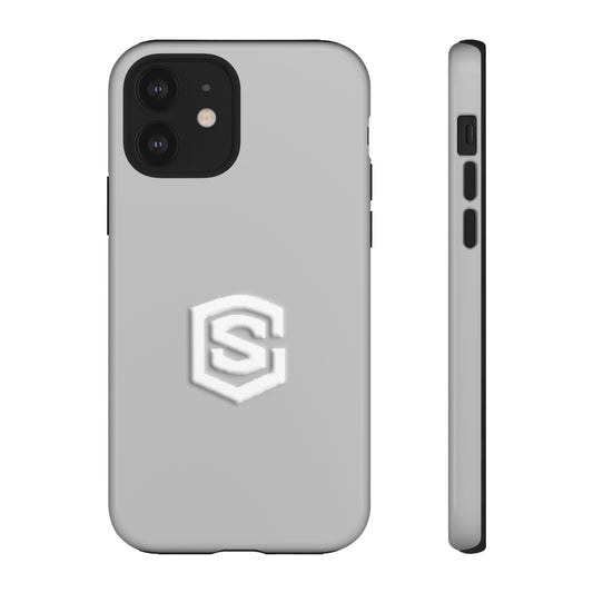 Grey Tough Cases White Logo