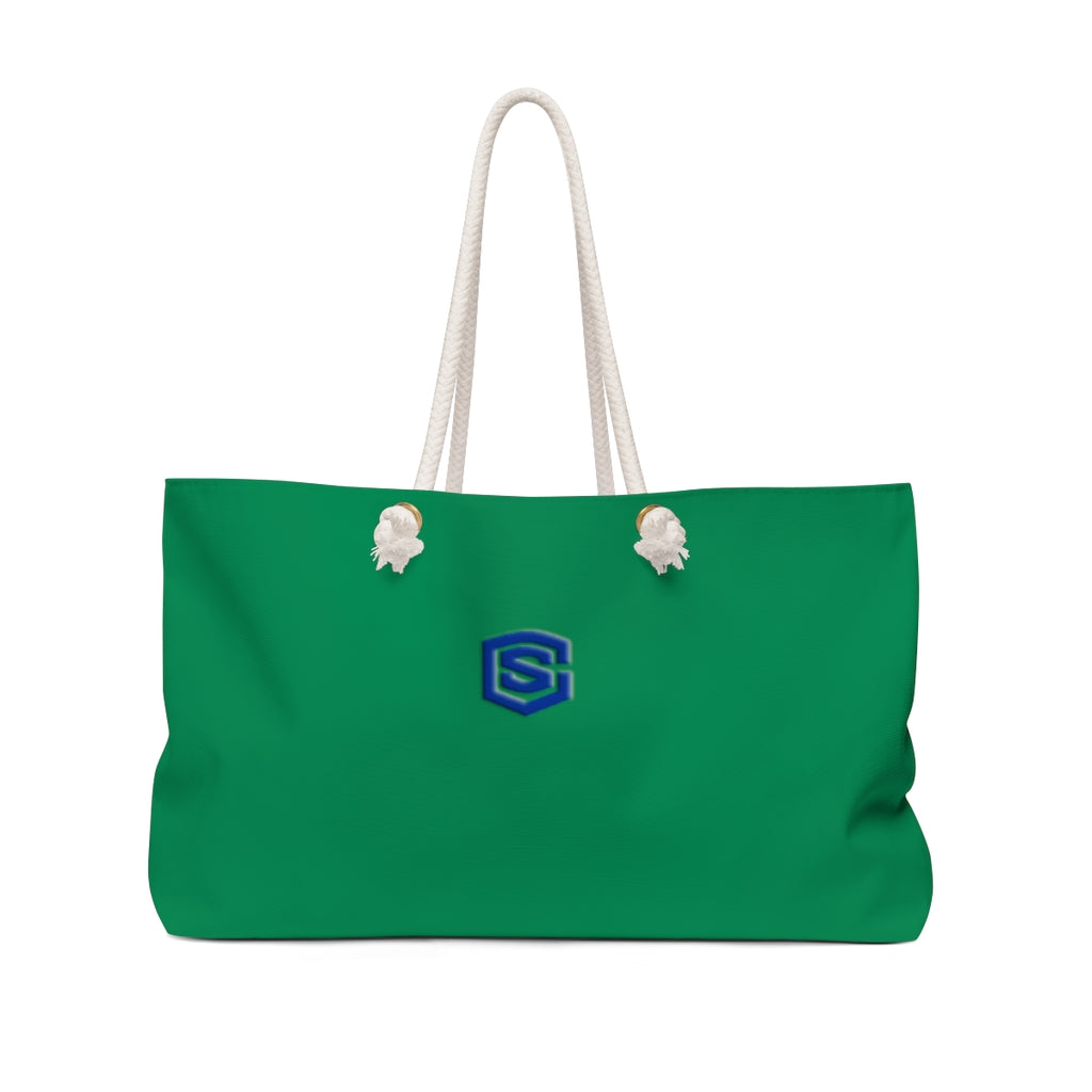 Green Weekender Bag Red Logo