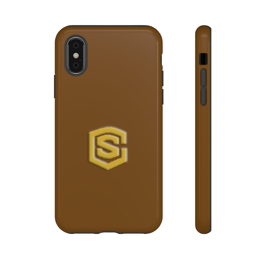 Brown Tough Cases Gold Logo