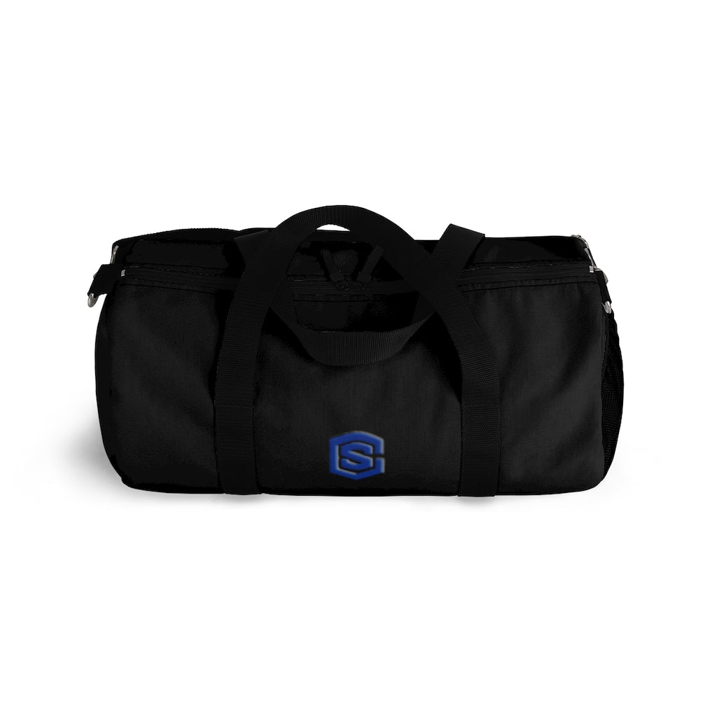 Black Duffel Bag Blue Logo