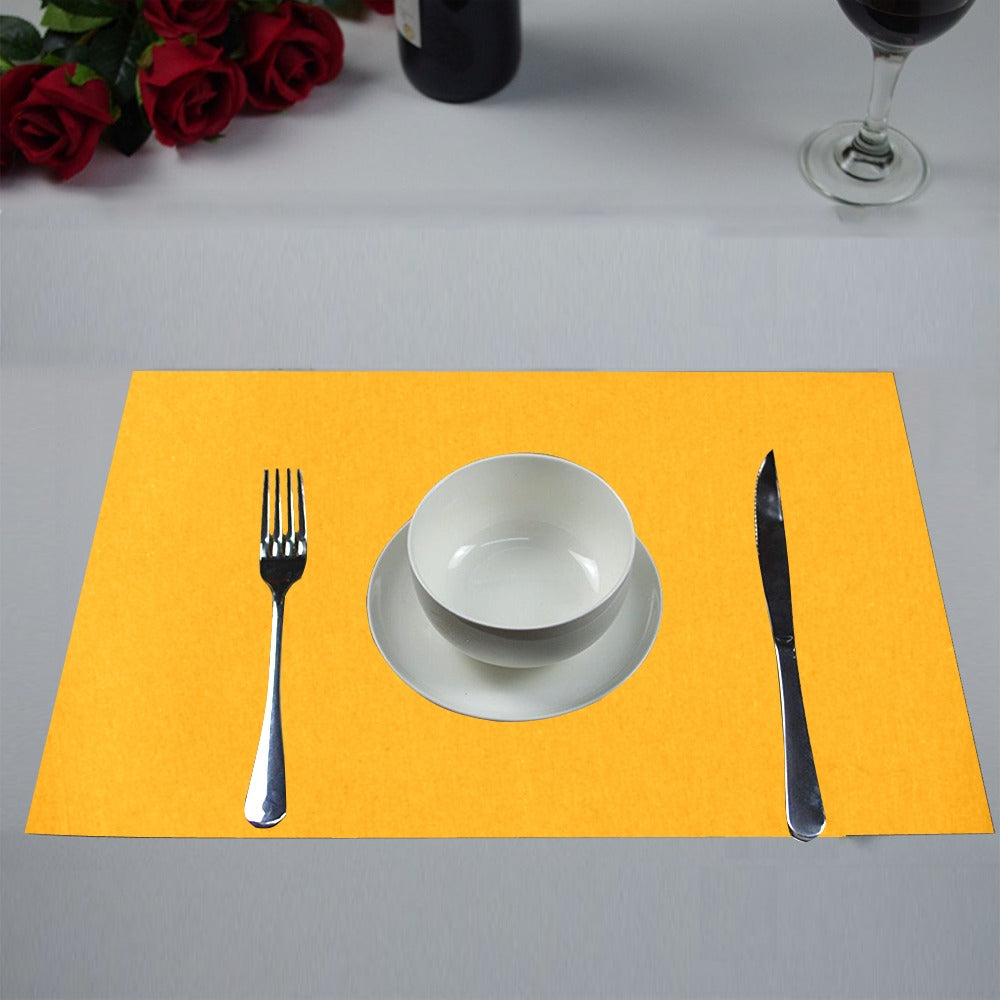 Orange Placemats 12" x 18" With Gold Logo Placemats 12" x 18" (Set of 2)