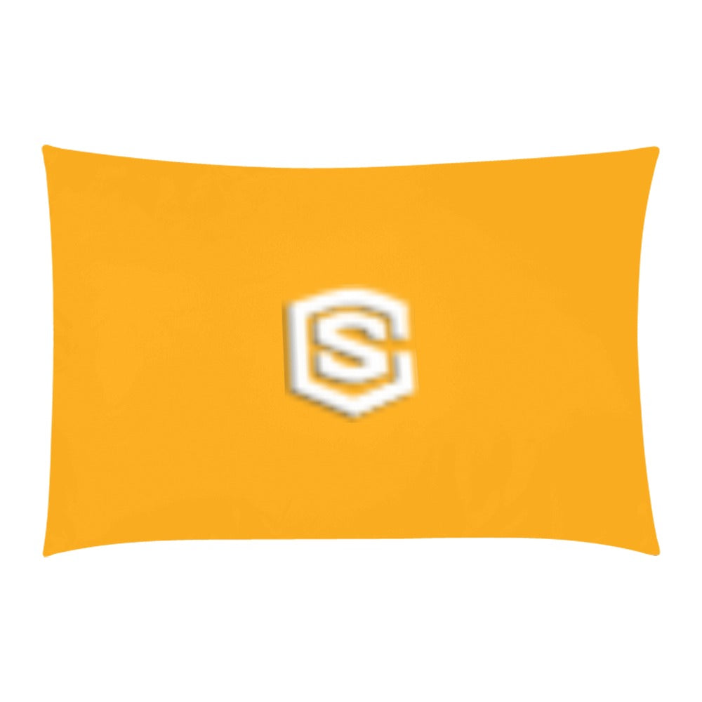 Orange 3-Piece Bedding Set (1 Duvet Cover 86"x70"; 2 Pillowcases 20"x30")(One Side) wtih White Logo 3-Piece Bedding Set (1 Duvet Cover 86"x70"; 2 Pillowcases 20"x30")(One Side)