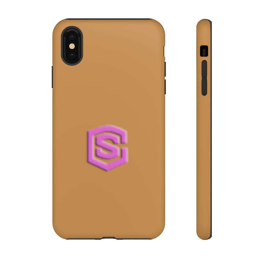 Brown Tough Cases Pink Logo