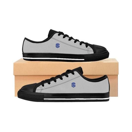 grey Men's Sneakers - blue logo