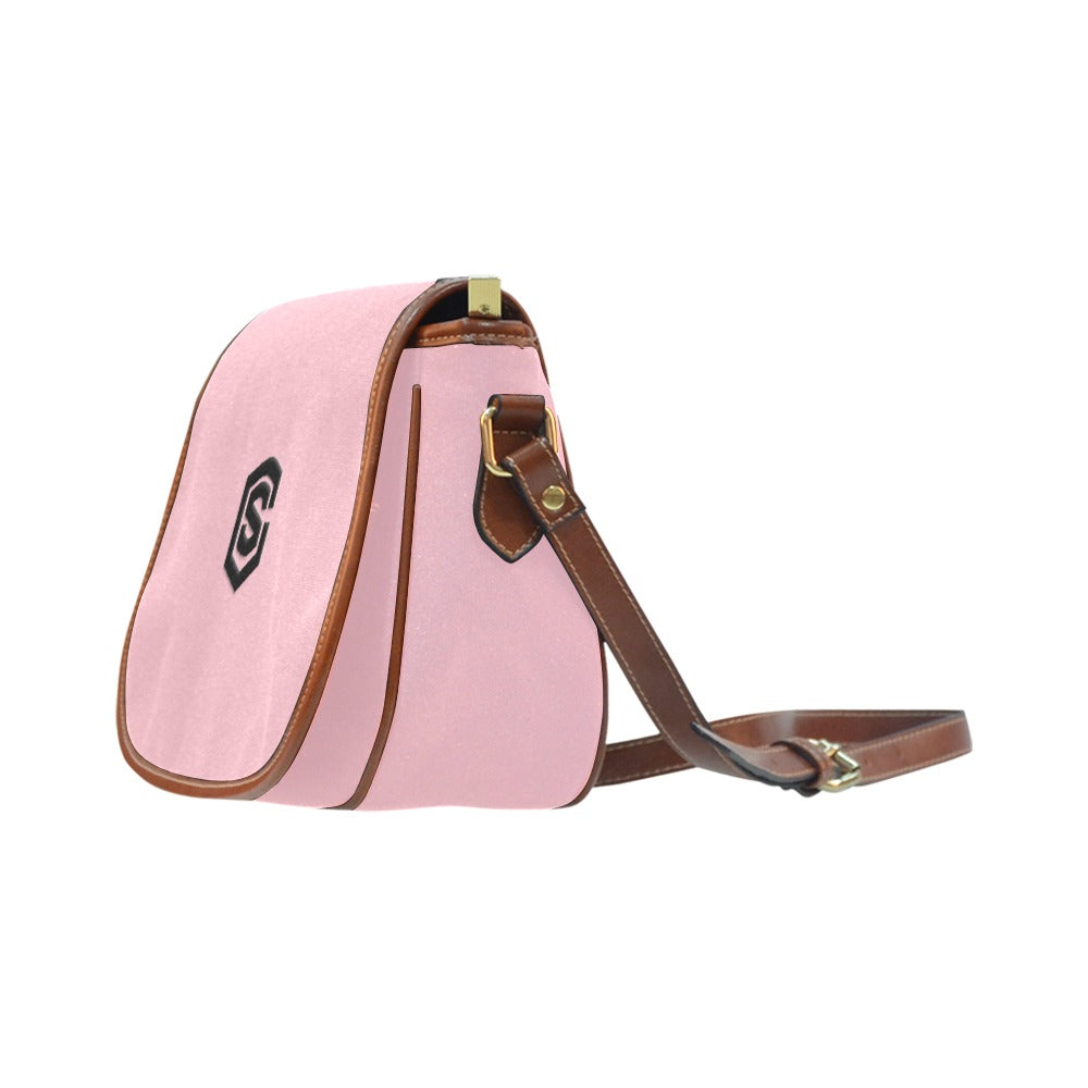 PINK Saddle Bag WITH BLACK LOGO Saddle Bag (Model 1649) (Small)