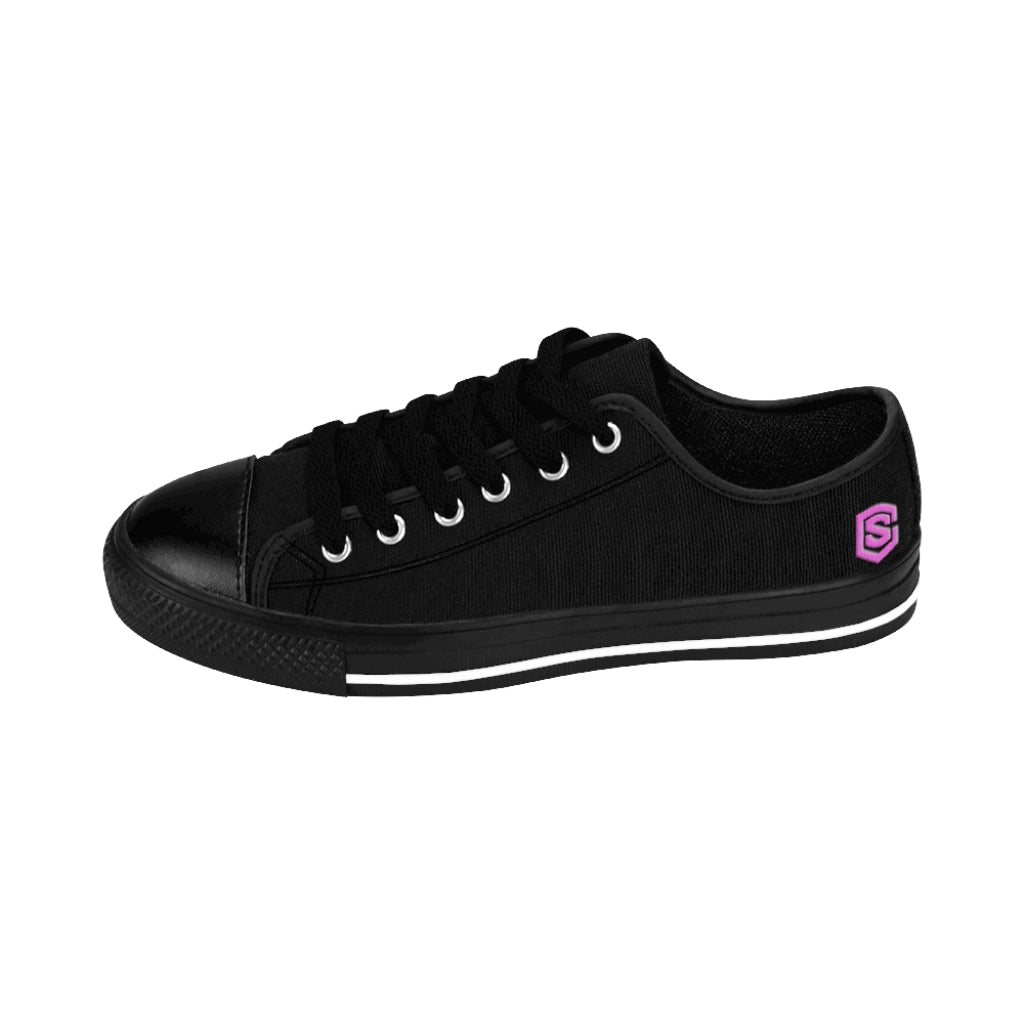 Black Women's Sneakers Pink logo