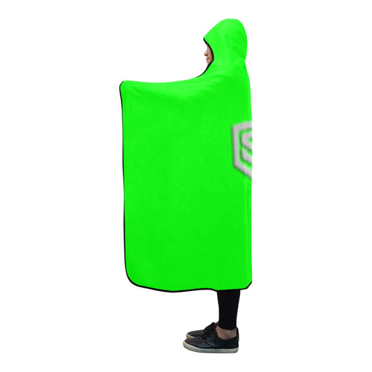 Green Hooded Blanket 80"x56" with Silver Logo Hooded Blanket 80"x56"