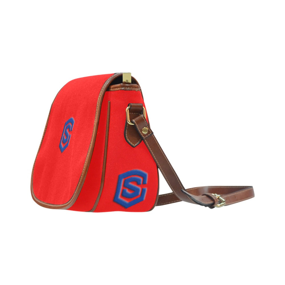RED Saddle Bag WITH BLUE LOGO Saddle Bag (Model 1649) (Small)