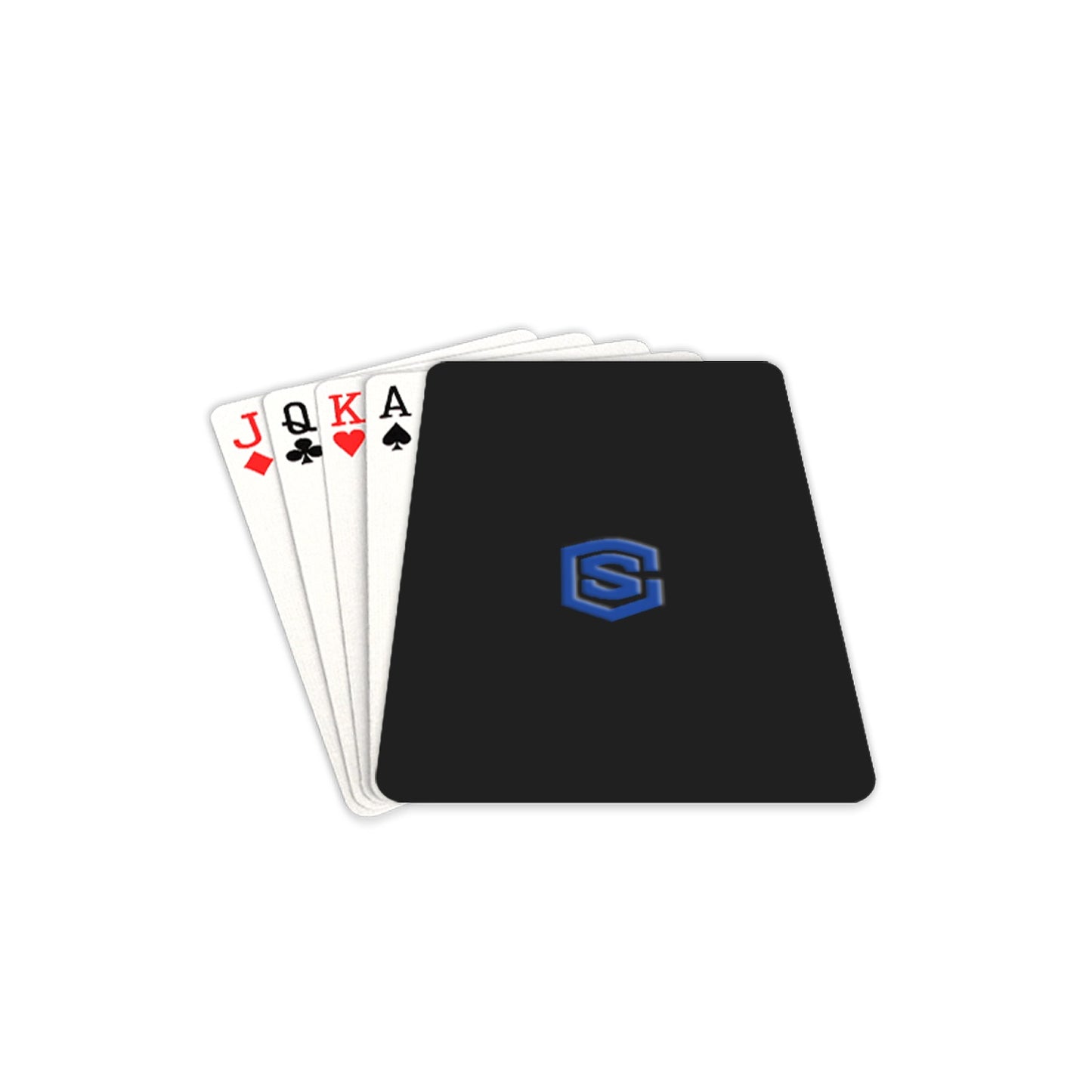BLACK PLAYING CARD BLUE  LOGO Custom Funny Card 2.5"x3.5"