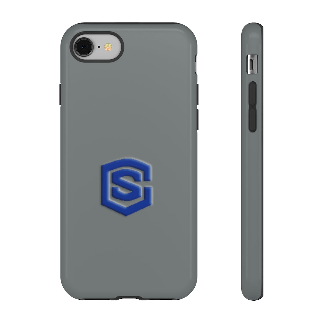 Grey Tough Cases Blue Logo