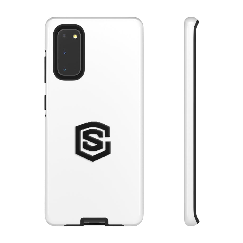 White Tough Cases Black Logo