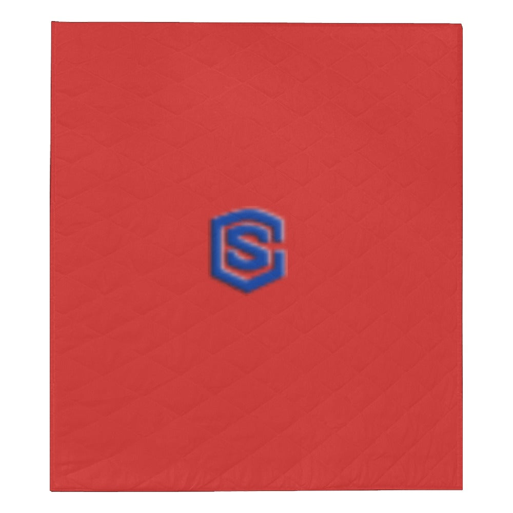 RED CUSTOM QUILT BLUE LOGO Custom Quilt  70" x 80"