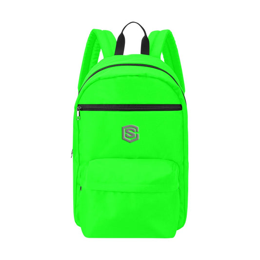 Green Travel Backpack With Grey Logo Travel Backpack(Large Capacity)(Model 1691)