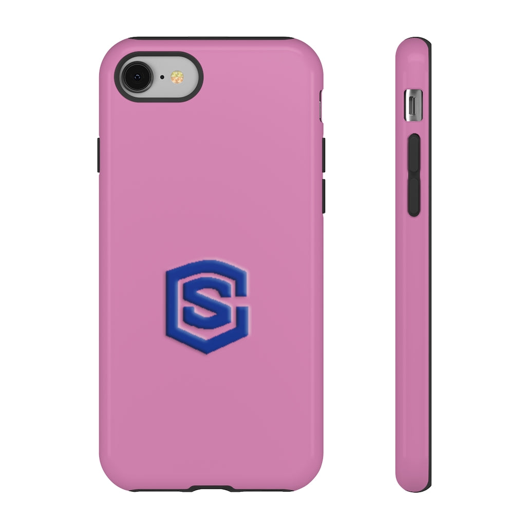 Pink Tough Cases Blue Logo