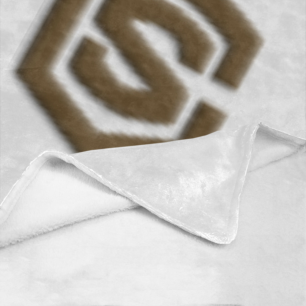 White Ultra-Soft Micro Fleece Blanket Brown Logo Ultra-Soft Micro Fleece Blanket 30"x40"