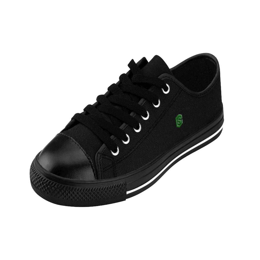 Black Men's Sneakers - green logo