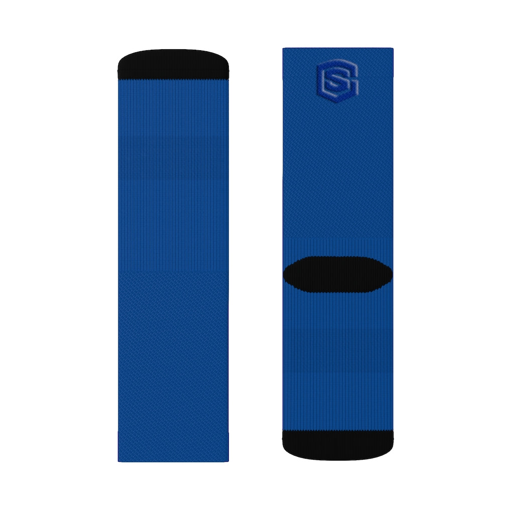 Blue Sublimation Socks Blue Logo