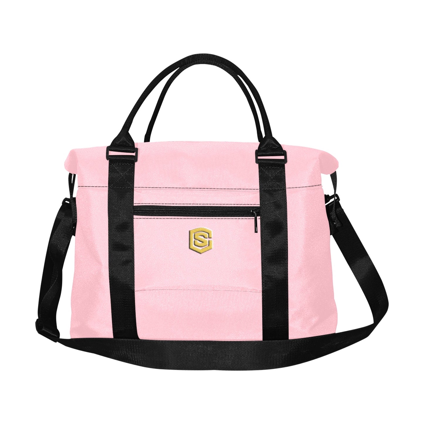 Pink Large Capacity Duffle Bag With Gold Logo Large Capacity Duffle Bag(Model1715)