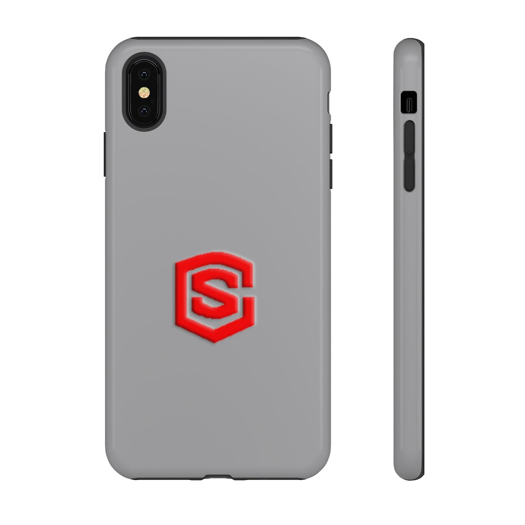 Grey Tough Cases Red Logo