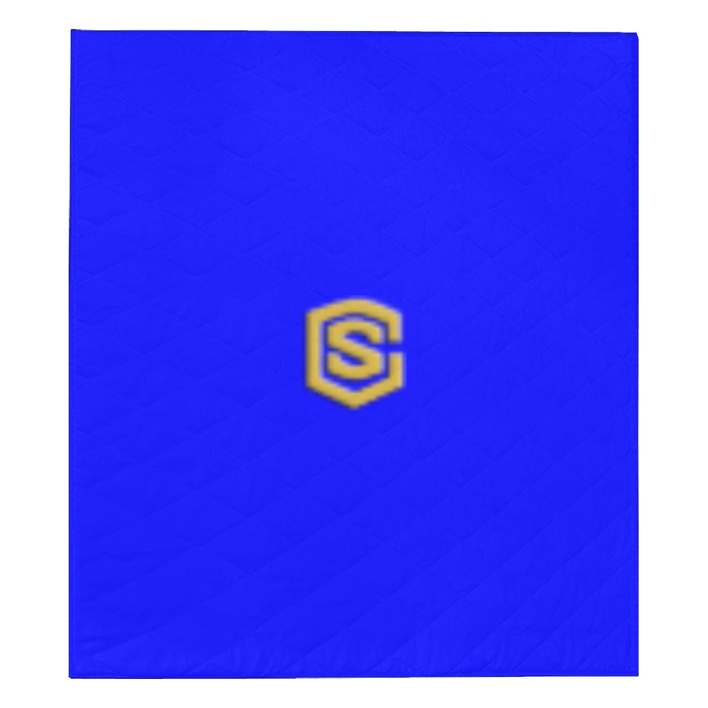 BLUE CUSTOM QUILT GOLD  LOGO Custom Quilt  70" x 80"