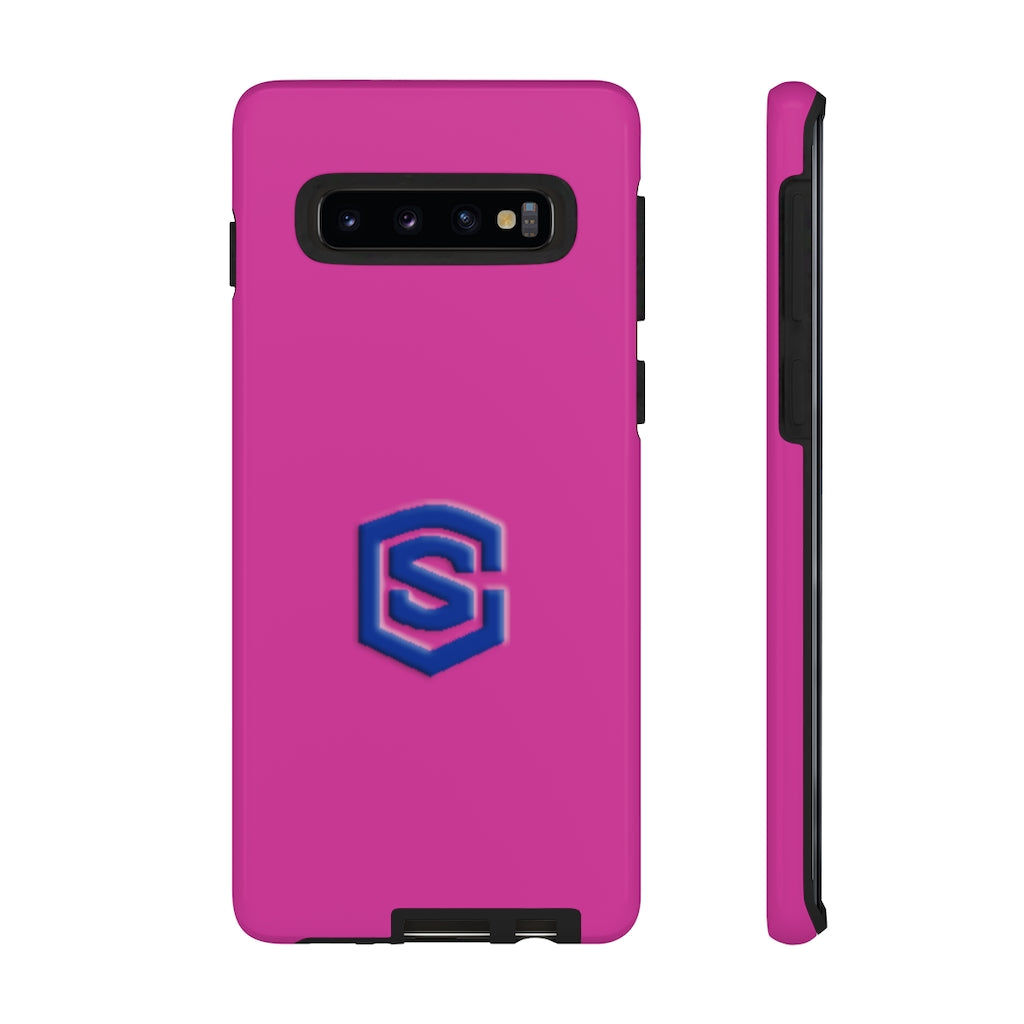 Pink Tough Cases Blue Logo