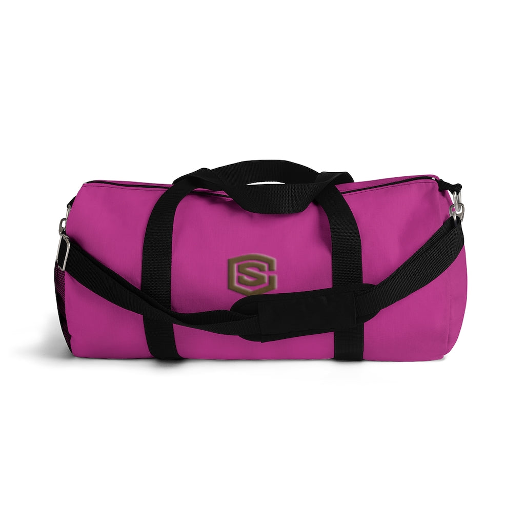 Purple Duffel Bag Brown Logo