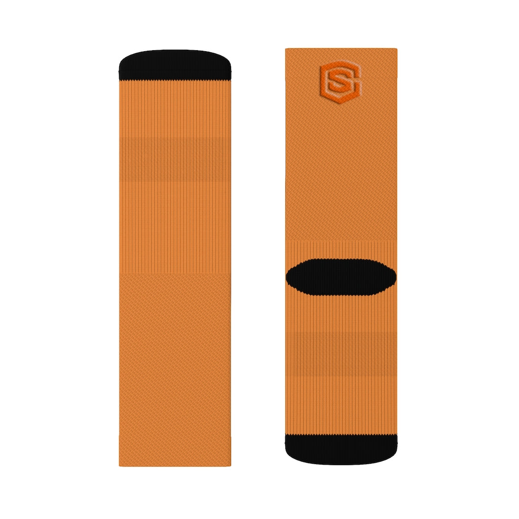Orange  Sublimation Socks Orange Logo