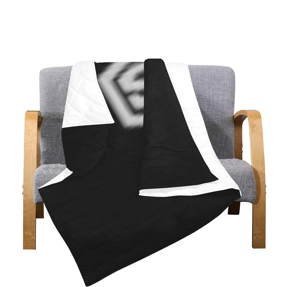 Black  Quilt with Silver Logo Custom Quilt  70" x 80"