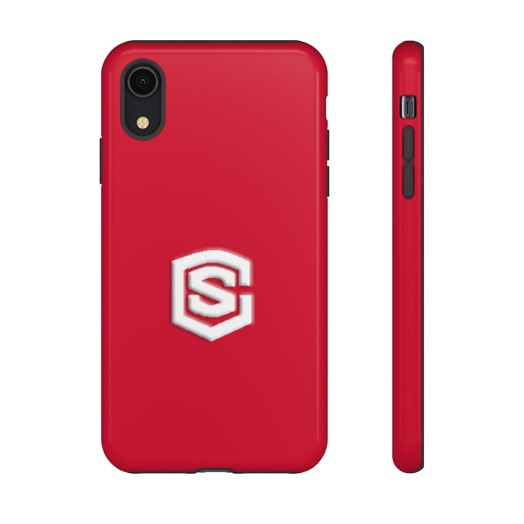 Red Tough Cases White Logo