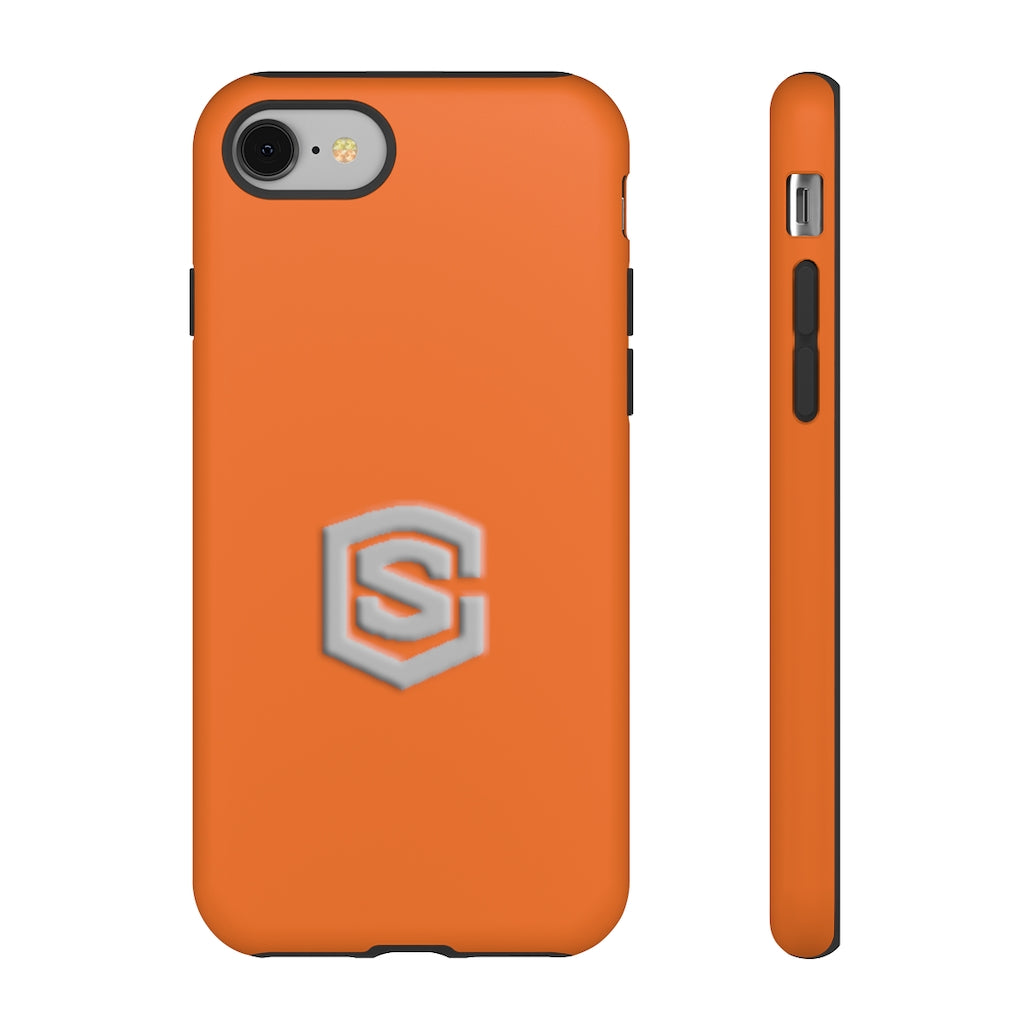 Orange Tough Cases Silver Logo