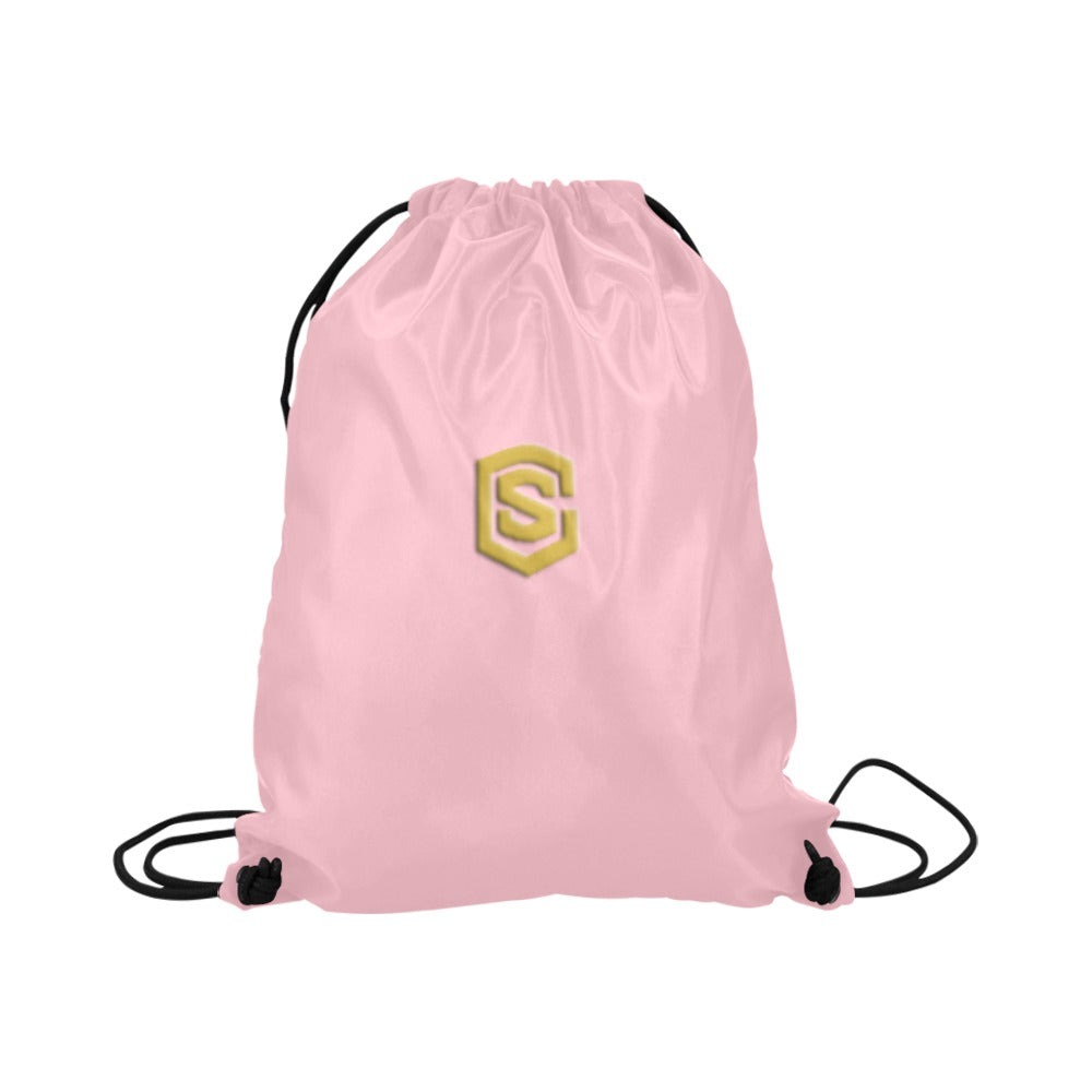 Pink Drawstring Bags Large With Gold Logo Drawstring Bags Large With Gold Logo Drawstring Bags (Model 1604) (Large)